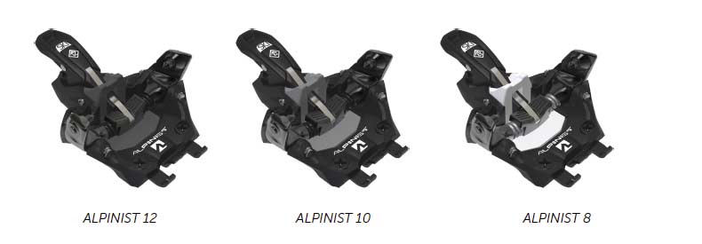 Die Unterscheidung zwischen den drei Modellen erfolgt über die Farbgebung des Gummianschlags und des Anti-Eispads am Vorderbacken: Anthrazit für die Alpinist 12, Grau für die Alpinist 10 und Weiß für Alpinist 8. / Bild: MDV Sports
