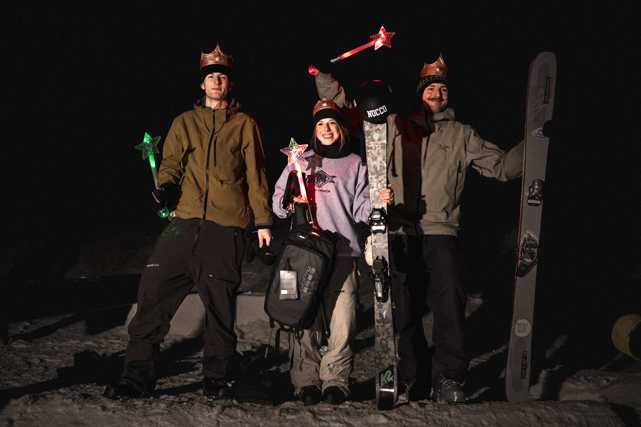 Die drei Overall Sieger beim Glandahar Rail Jam: Joschka Wirth (Snowboard), Aliah Eichinger, Michael Gaukler. - Foto: Klaus Listl