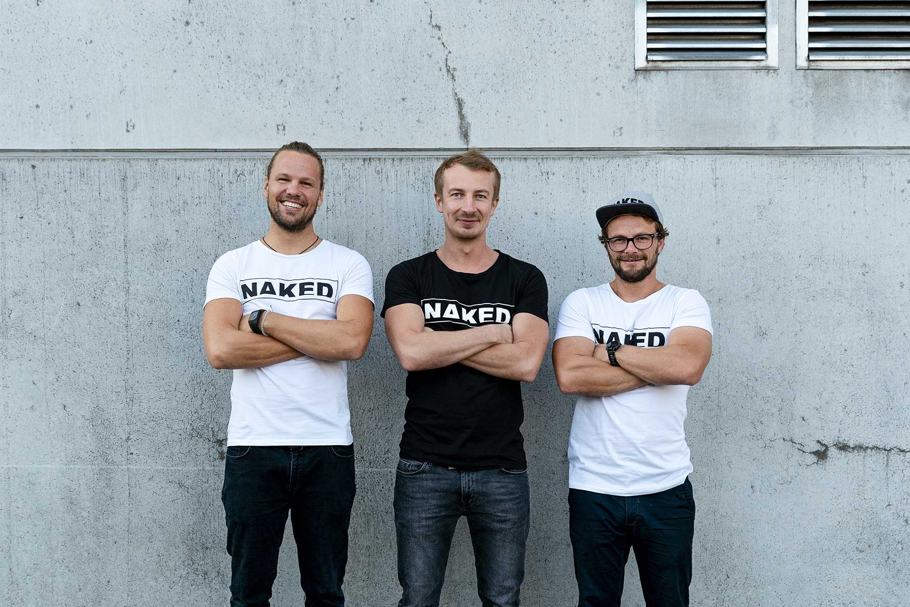 Die drei Naked Optics Gründer: Phil Scholler, Christoph "Finch" Fink & Florian Pflanzl
